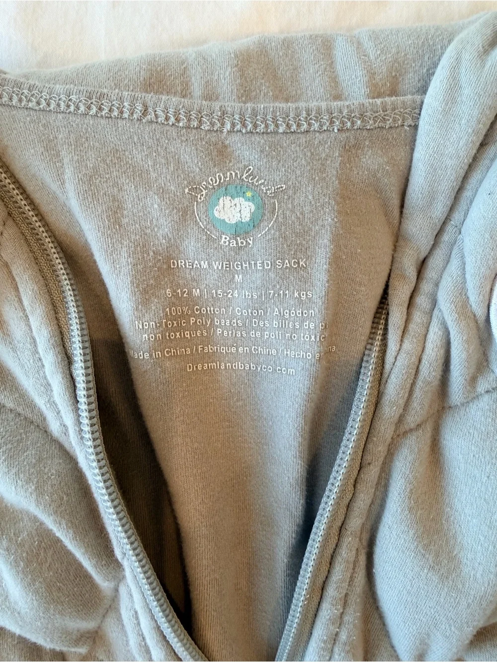 Dreamland Baby Quilted Sleeveless Sleep Sack - Gray - 6-12 months Medium
